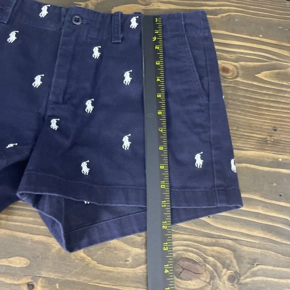 Ralph Lauren Sport Shorts Womens Size 6 Navy Blue Embroidered Pony Chino Summer - Picture 10 of 12